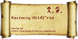 Kazinczy Hilária névjegykártya